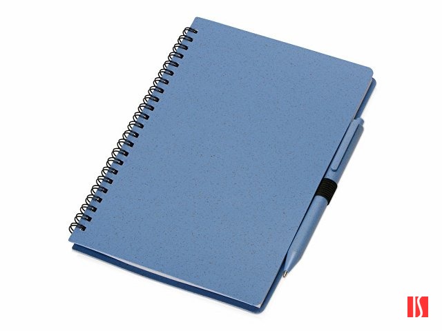 Блокнот А5 «Toledo M», синий + ручка шариковая «Pianta» из пшеничной соломы, синий