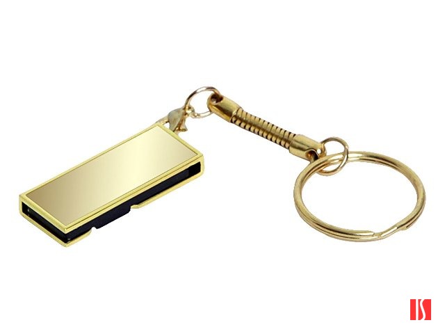 Флешка с мини чипом, поворотный механизм, зеркальное покрытие, 8 Гб, золотистый