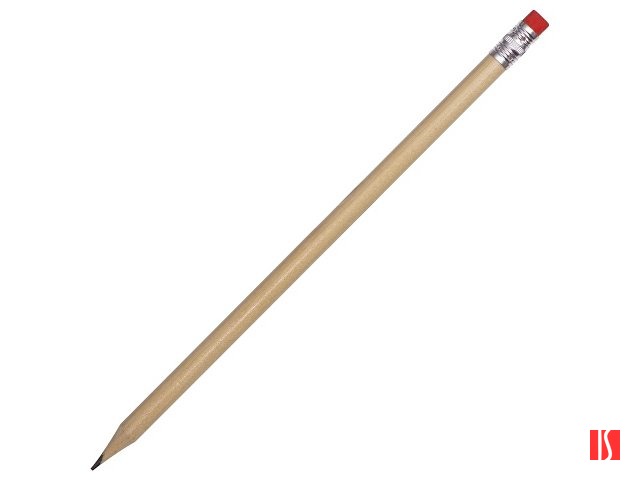 Карандаш с цветным ластиком "Arriva", натуральный/красный