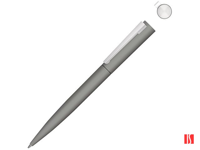 Металлическая шариковая ручка soft touch "Brush gum", серый