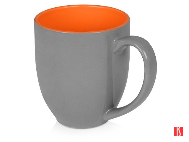 Кружка керамическая «Gracy» 450мл, серый/оранжевый