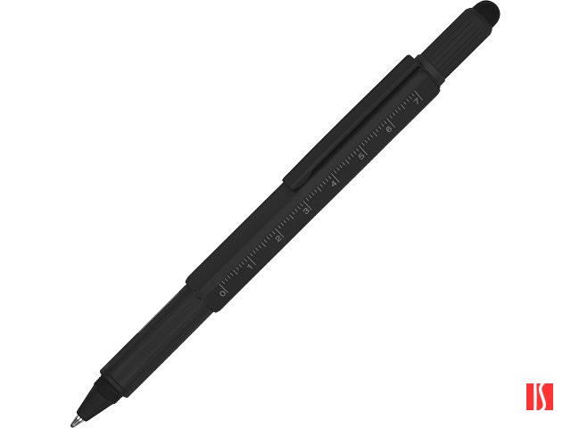 Ручка шариковая металлическая "Tool", черный. Встроенный уровень, мини отвертка, стилус