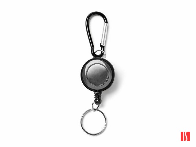 Брелок для ключей DOKI с карабином и выдвижным кольцом, черный