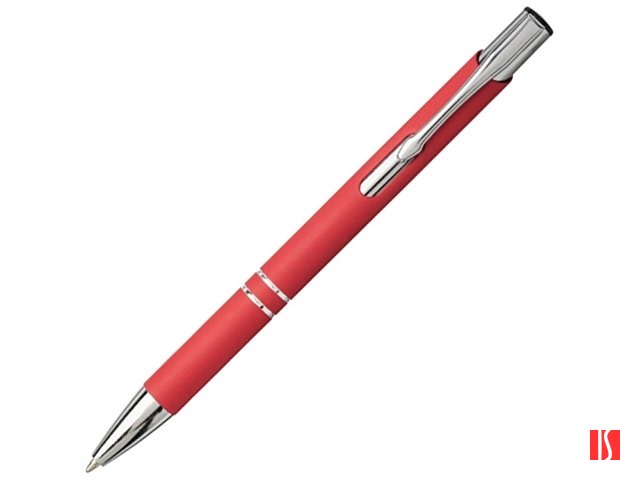 Шариковая кнопочная ручка Moneta с матовым антискользящим покрытием, красный