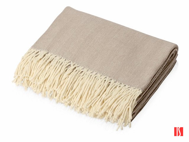 Плед "Ёлочка" 150х180 см. ПРЕМИУМ (бежевый однотонное)