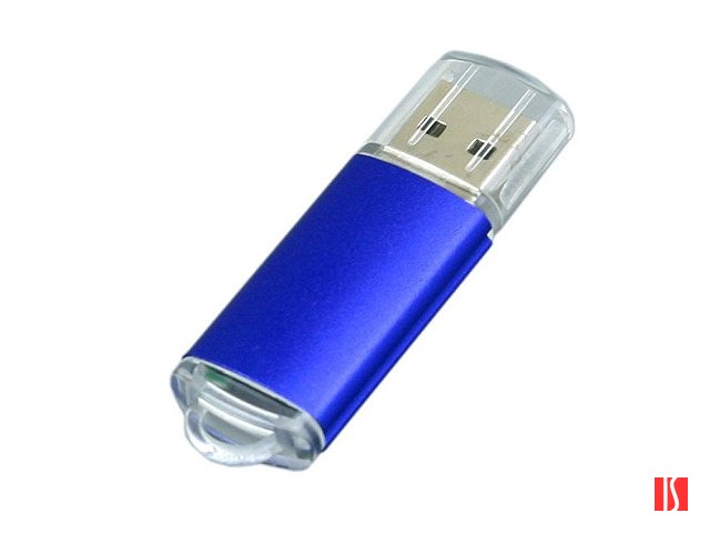 Флешка промо прямоугольной формы  c прозрачным колпачком, 8 Гб, синий