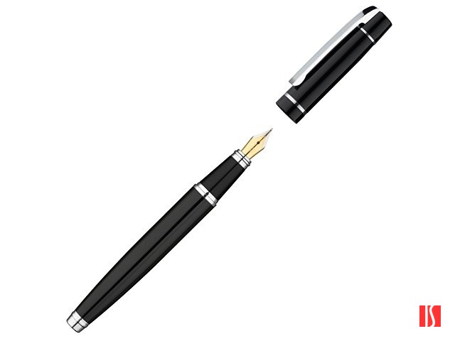 Ручка металлическая перьевая «VIP F» с зеркальной гравировкой, черный