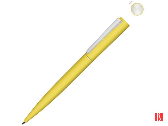 Металлическая шариковая ручка soft touch "Brush gum", желтый
