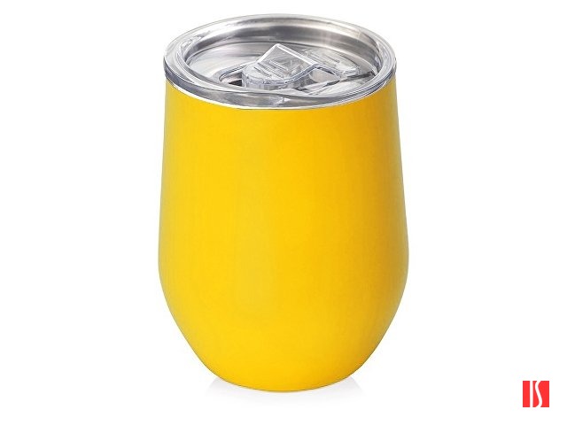 Вакуумная термокружка "Sense", непротекаемая крышка, крафтовая упаковка, желтый