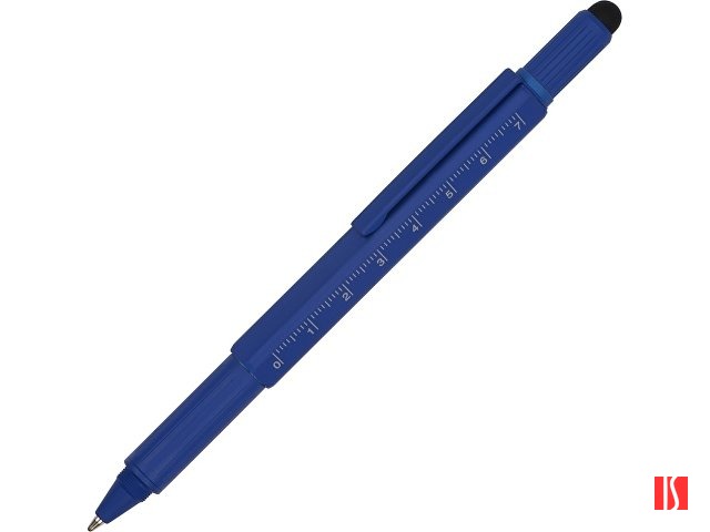 Ручка шариковая металлическая "Tool", синий. Встроенный уровень, мини отвертка, стилус