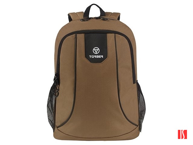 Рюкзак TORBER ROCKIT с отделением для ноутбука 15,6", коричневый, полиэстер 600D, 46 х 30 x 13