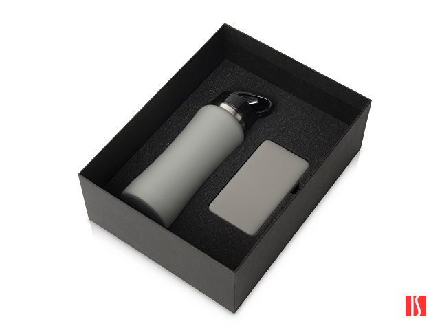 Купить Подарочный набор с бутылкой для воды и повербанком С2, 10000 mAh, серый Подарочный набор с бутылкой для воды и повербанком С2, 10000 mAh, серый