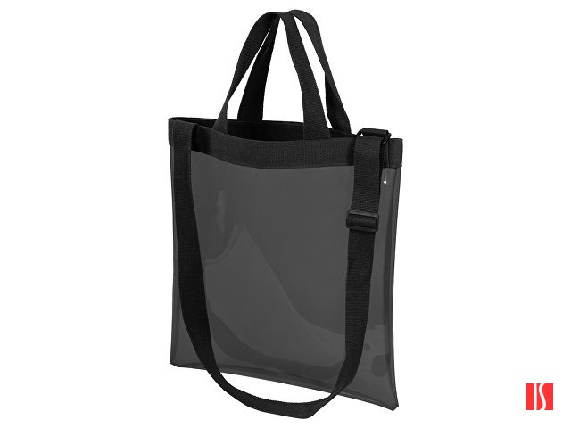 Сумка Frank из прозрачного пластика с регулирующейся лямкой, черный (P)