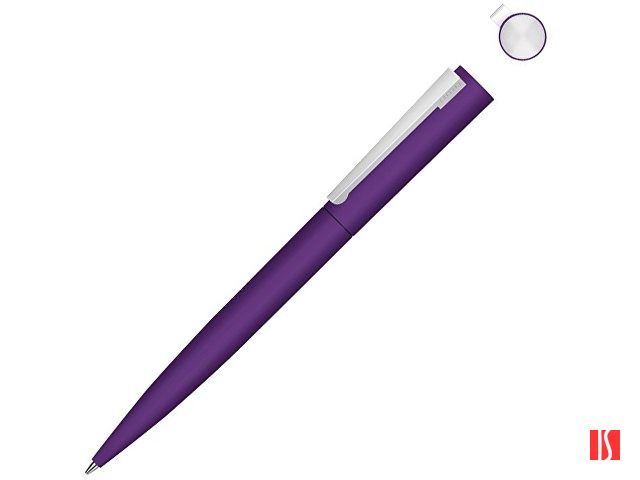 Металлическая шариковая ручка soft touch "Brush gum", фиолетовый