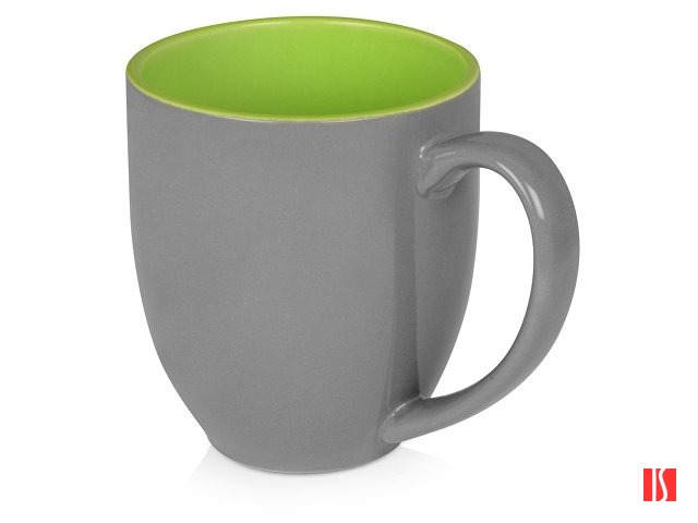 Кружка керамическая «Gracy» 450мл, серый/зеленое яблоко