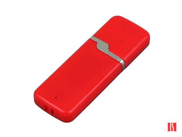 Флешка промо прямоугольной формы c оригинальным колпачком, 32 Гб, красный