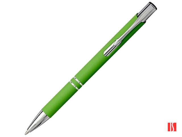 Шариковая кнопочная ручка Moneta с матовым антискользящим покрытием, лайм