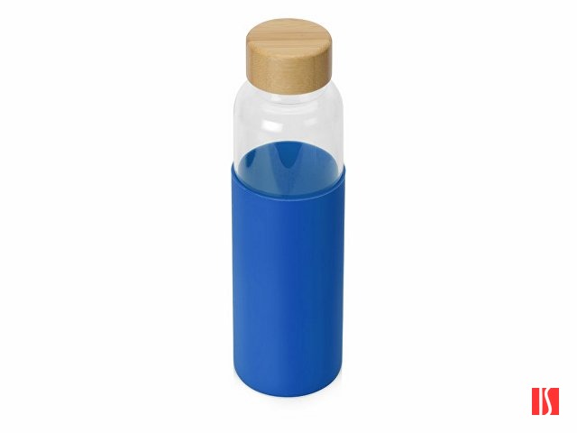 Бутылка для воды стеклянная "Refine", в чехле, 550 мл, темно-синий (P)