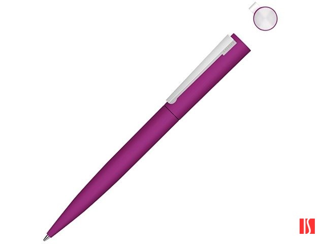 Металлическая шариковая ручка soft touch "Brush gum", розовый