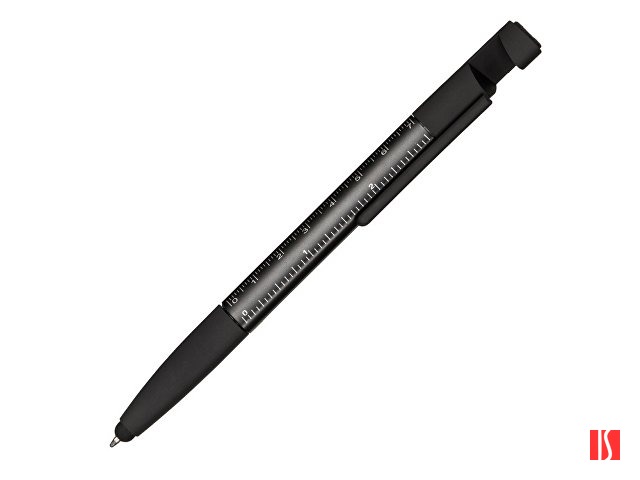 Ручка-стилус металлическая шариковая многофункциональная (6 функций) «Multy», черный глянцевый