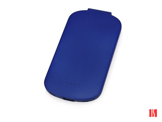 Портативное зарядное устройство "Pin" на 4000 mAh с большой площадью нанесения и клипом для крепления к одежде или сумке, синий