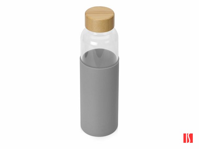 Бутылка для воды стеклянная "Refine", в чехле, 550 мл, серый (P)