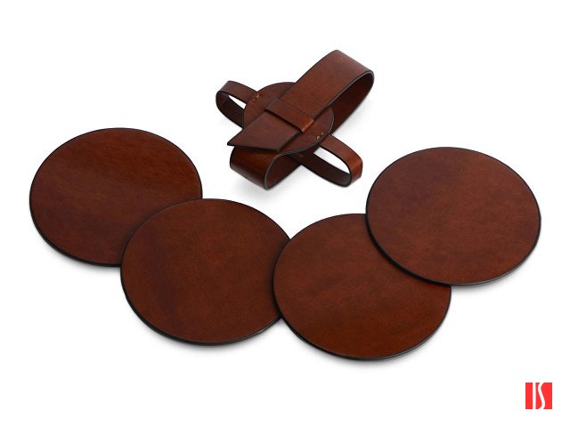 Набор костеров Fabrizio из PU, 4 шт, коричневый