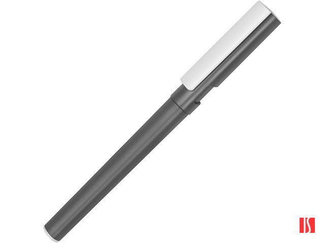 Ручка пластиковая шариковая трехгранная «Nook» с подставкой для телефона в колпачке, серый/белый