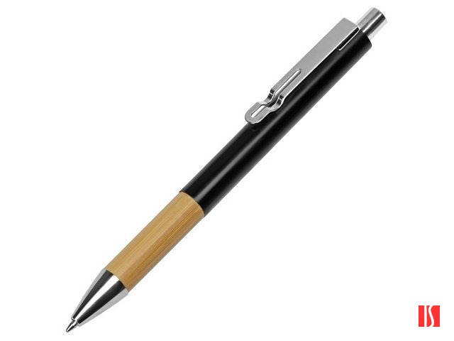 Ручка металлическая шариковая "Sleek", черный/бамбук