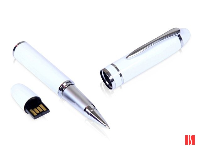 USB-флешка на 16 Гб в виде ручки с мини чипом, белый