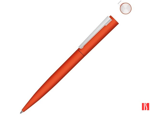Металлическая шариковая ручка soft touch "Brush gum", оранжевый