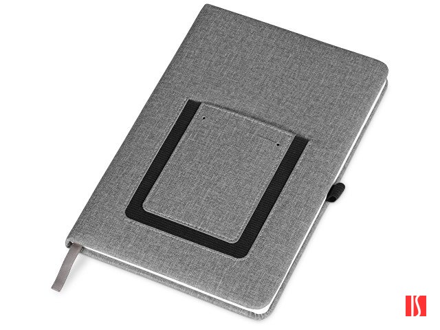 Блокнот "Pocket" 140*205 мм с карманом для телефона, серый