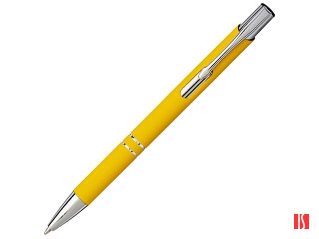 Шариковая кнопочная ручка Moneta с матовым антискользящим покрытием, желтый