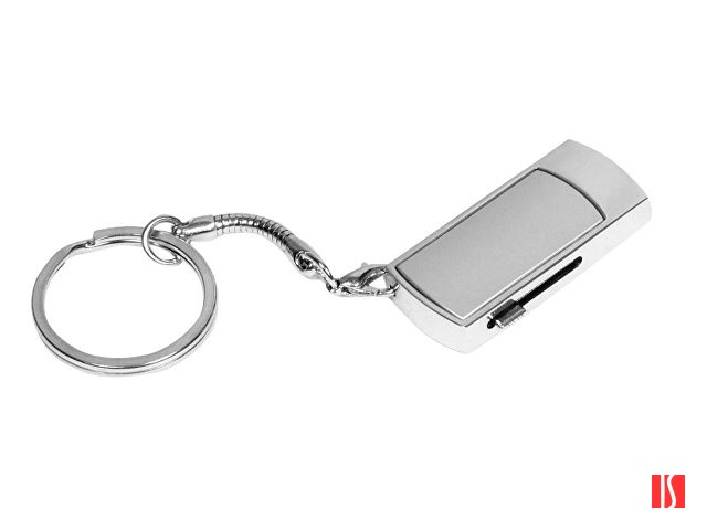 Флешка прямоугольной формы, выдвижной механизм с мини чипом, 8 Гб, серебристый