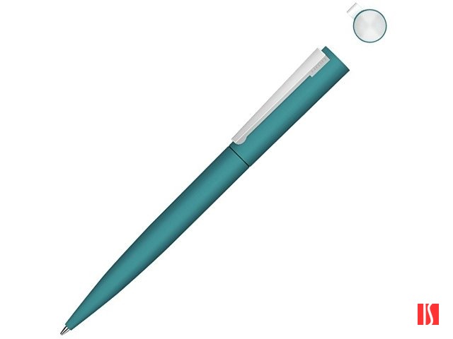 Металлическая шариковая ручка soft touch "Brush gum", бирюзовый