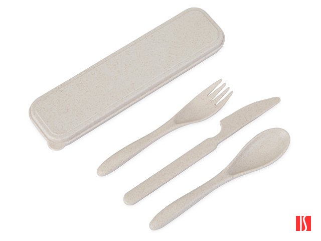 Набор столовых приборов Ron из бамбукового волокна, бежевый