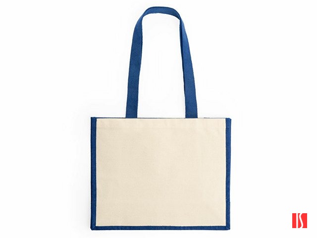 Сумка NANTES из ламинированного джута, бежевый/королевский синий