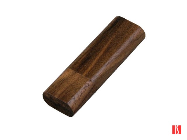 Флешка эргономичной прямоугольной формы, с округленными краями, дерево, 4 Гб, коричневый