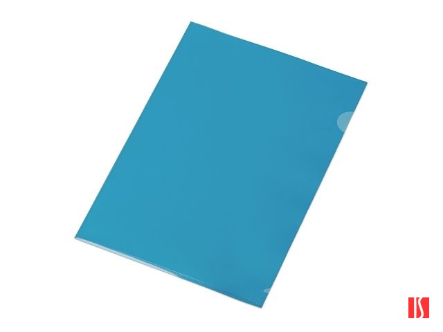 Папка-уголок прозрачный формата  А4 0,18 мм, синий глянцевый