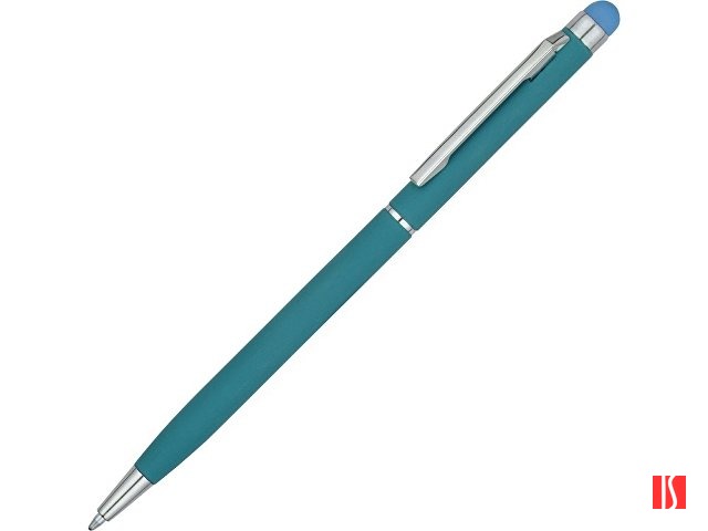 Ручка-стилус шариковая "Jucy Soft" с покрытием soft touch, бирюзовый