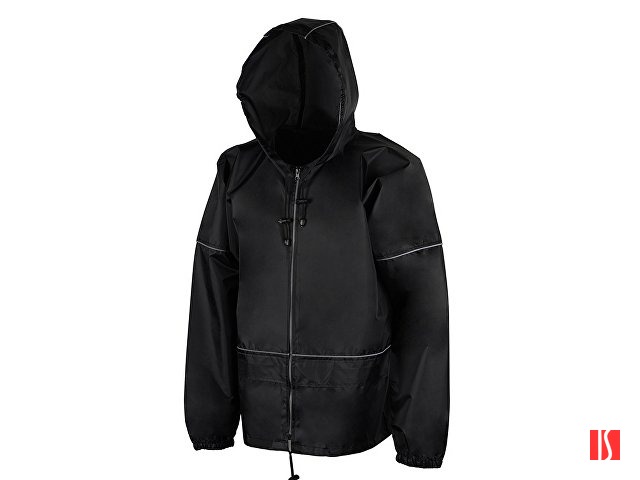 Короткий дождевик "Tornado" со светоотражающими элементами, черный