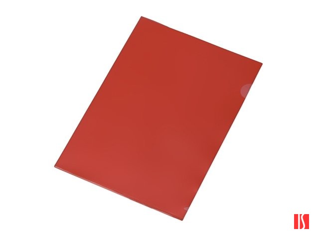 Папка-уголок прозрачный формата А4  0,18 мм, красный глянцевый