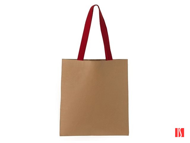 Сумка-шоппер Papyrus из моющейся крафт-бумаги, натруальный/красный