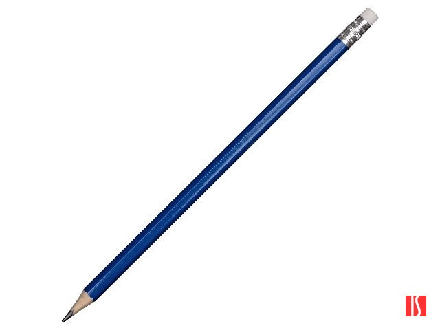 Шестигранный карандаш с ластиком "Presto", синий