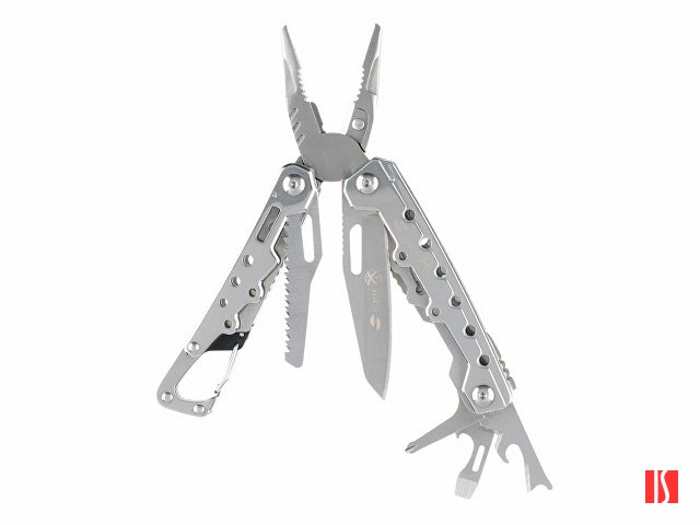 Мультитул Stinger, 105x40 мм, 12 функций, сталь, серебристый, в комплекте нейлоновый чехол