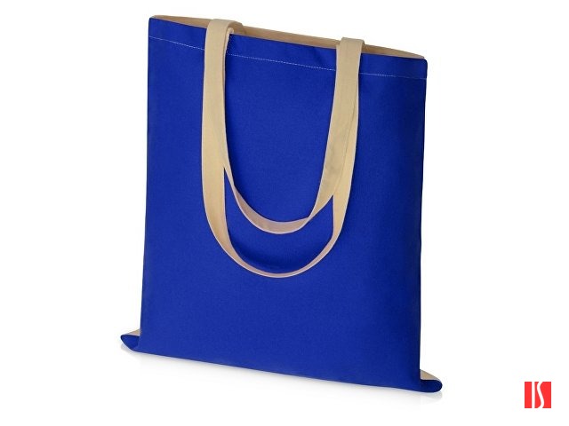 Сумка для шопинга Twin двухцветная из хлопка, 180 г/м2, синий/натуральный (P)