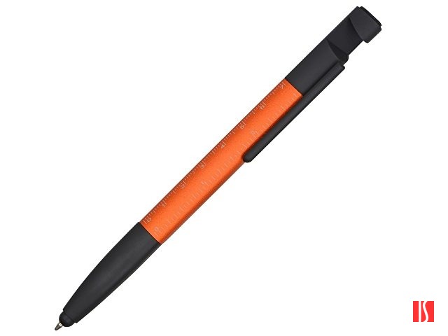 Ручка-стилус металлическая шариковая многофункциональная (6 функций) «Multy», оранжевый