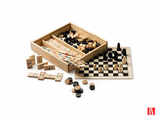 Набор GALVY из 4 игр: микадо, шахматы, шашки и домино