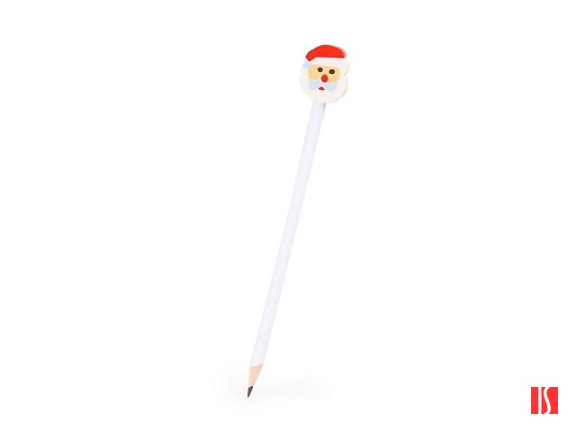 Карандаш NUSS с ластиком в виде деда мороза, белый/красный