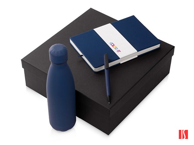 Купить Подарочный набор c блокнотом C3, ручкой и термобутылкой, темно-синий Подарочный набор c блокнотом C3, ручкой и термобутылкой, темно-синий